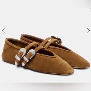 LE MONDE BÉRYL Ballet Taupe Suede Claudia Slipper 8.5